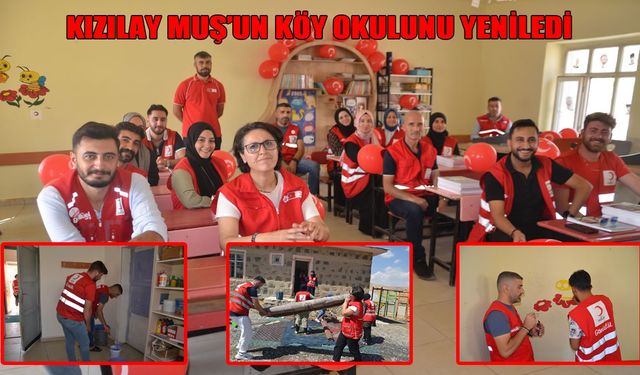 Muş'ta Kızılay gönüllülerinden köy okuluna renkli dokunuş