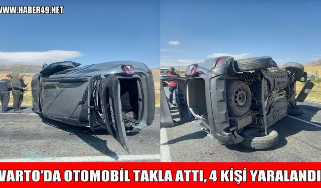 Varto’da korkutan kaza: Otomobil takla attı, 4 yaralı