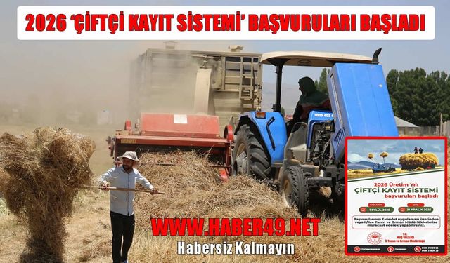 Muşlu çiftçilere önemli duyuru: Kayıt süreci açıldı