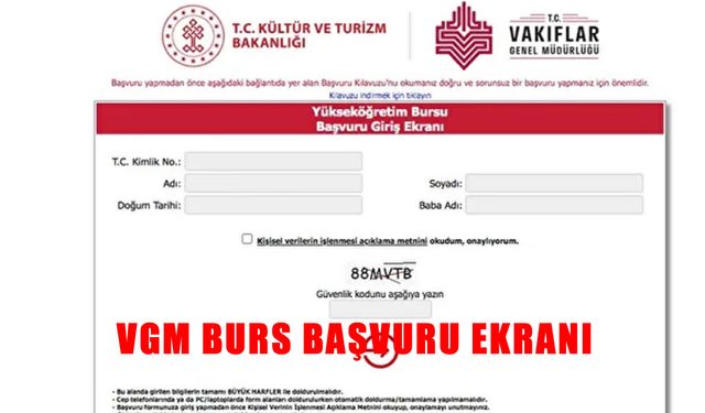VGM BURS BAŞVURUSU 2025: Vakıflar Genel Müdürlüğü Üniversite Bursu Başvuru Ekranı Açıldı! VGM Bursu Ne Kadar, Başvuru Şa