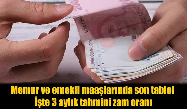 Memur ve Emeklilere Zam Hesapları: 3 Aylık Tahmini Oranlar Belli Oldu