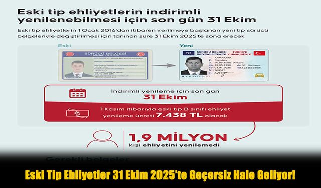 Eski Tip Ehliyetlerde Kritik Tarih: 31 Ekim 2025 Son Gün!