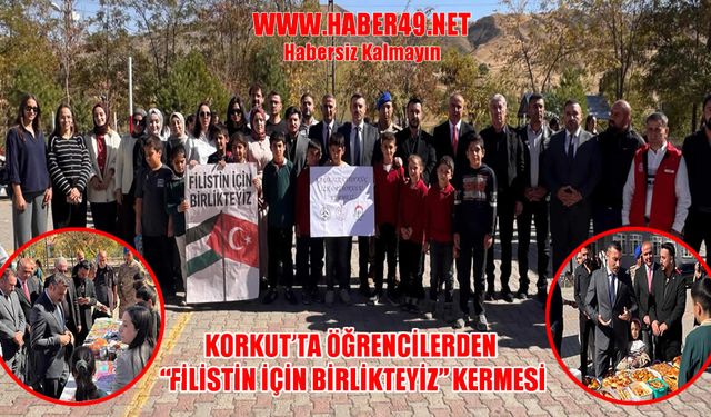 Korkut’ta öğrenciler Filistin için el ele verdi