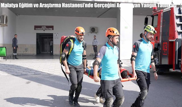 Malatya Eğitim ve Araştırma Hastanesi’nde Gerçeğini Aratmayan Yangın Tatbikatı