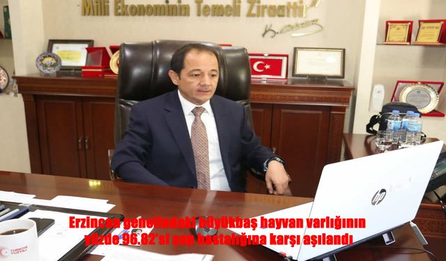 Erzincan’da Şap Aşısında Son Durum: Büyükbaşların Yüzde 96,82’si Koruma Altında