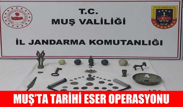 Muş’ta tarihi eser operasyonu: Roma ve Urartu dönemlerine ait 43 parça eser ele geçirildi