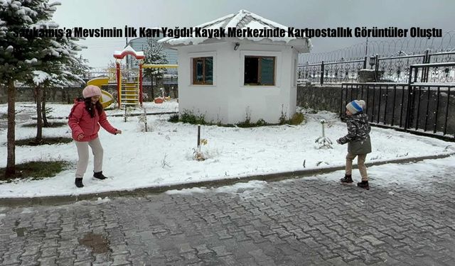 Sarıkamış’a Mevsimin İlk Karı Yağdı! Kayak Merkezinde Kartpostallık Görüntüler Oluştu