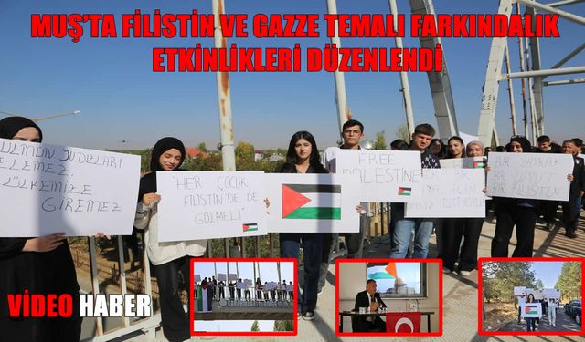 Muş’ta öğrenciler Filistin’e destek için yürüdü