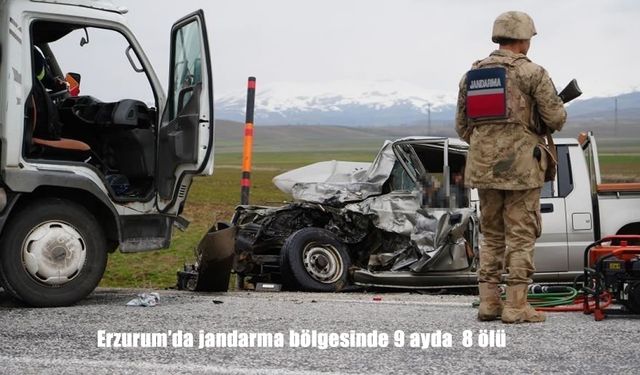 Erzurum’da jandarma bölgesinde 9 ayda 8 ölü