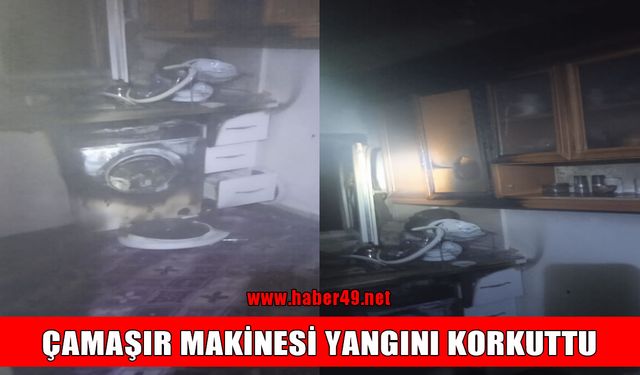 Muş’ta çamaşır makinesi yangını paniğe neden oldu