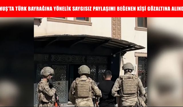 Muş’ta Türk bayrağına saygısız paylaşımı beğenen eski asker gözaltına alındı