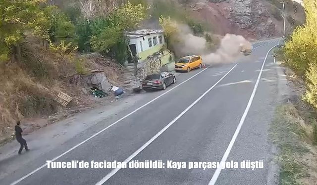 Tunceli’de faciadan dönüldü: Kaya parçası yola düştü