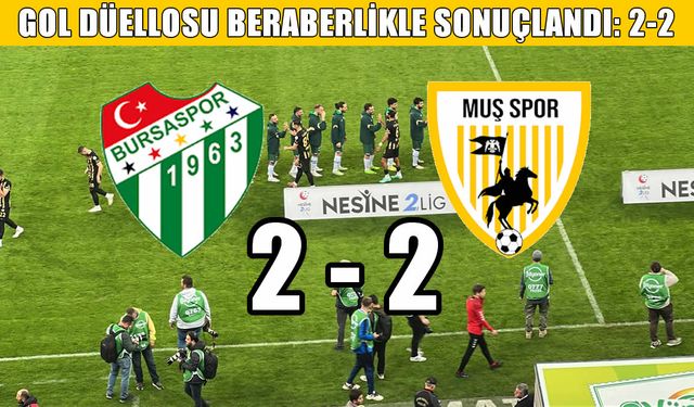 Muşspor, Bursa deplasmanında galibiyeti kıl payı kaçırdı: Üstün futbol alkış aldı