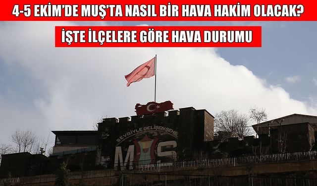 Muş’ta hafta sonu hava nasıl olacak? İşte ilçe ilçe hava durumu raporu