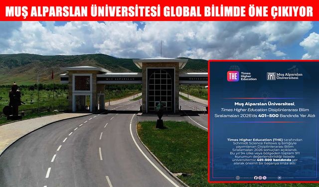 Muş Alparslan Üniversitesi, THE Disiplinlerarası Bilim Sıralamaları'nda 401-500 bandında!
