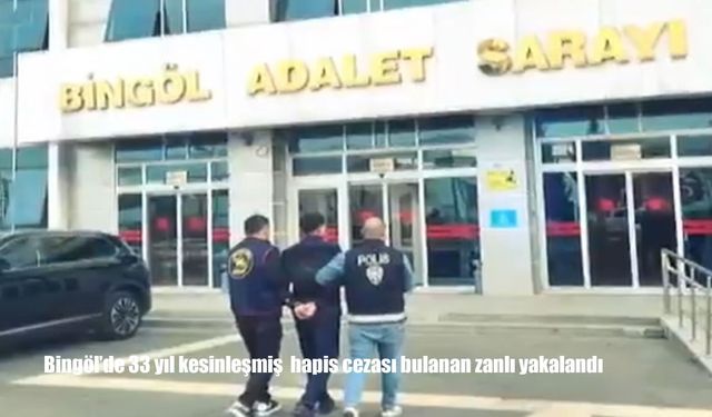 Bingöl’de 33 yıl kesinleşmiş hapis cezası bulanan zanlı yakalandı
