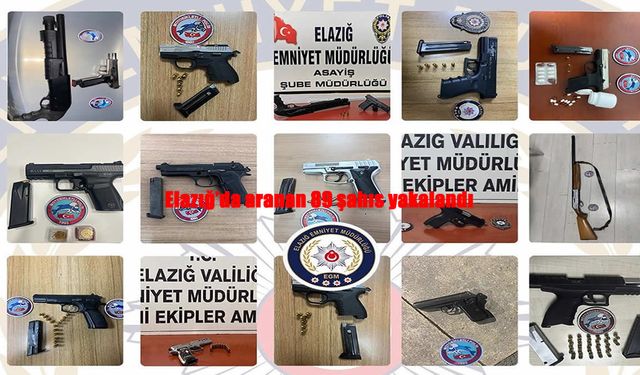 Elazığ’da Polis Operasyonları Hız Kesmedi: 89 Aranan Şahıs Yakalandı