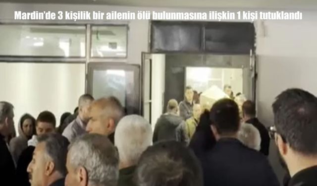 Mardin’de 3 kişilik bir ailenin ölü bulunmasına ilişkin 1 kişi tutuklandı