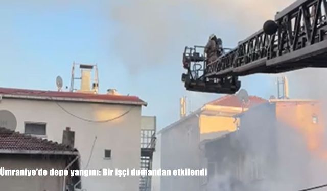 Ümraniye’de bir iş yerinin deposu yandı: Bir işçi dumandan etkilendi