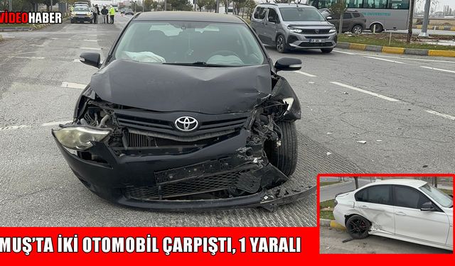 Muş Havalimanı kavşağında iki araç çarpıştı: 1 yaralı