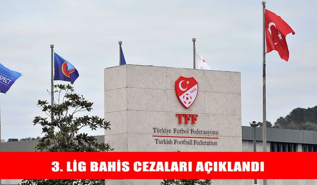TFF, 3. Lig bahis cezalarını açıkladı: 638 futbolcuya hak mahrumiyet cezası