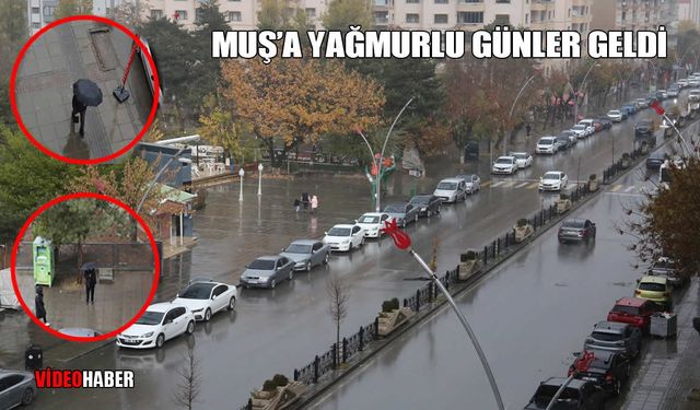 Muş’ta sağanak yağış etkili oldu