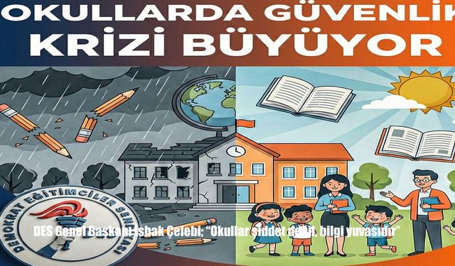DES Genel Başkanı İshak Çelebi; "Okullar şiddet değil, bilgi yuvasıdır"