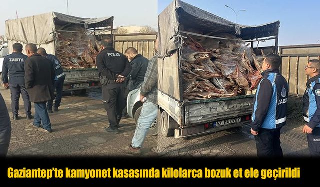 Gaziantep’te Kamyonet Kasasında Kilolarca Bozuk Et Ele Geçirildi