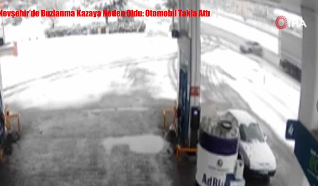 Nevşehir’de Buzlanma Kazaya Neden Oldu: Otomobil Takla Attı