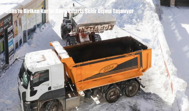 Bitlis’te Biriken Karlar Kamyonlarla Şehir Dışına Taşınıyor