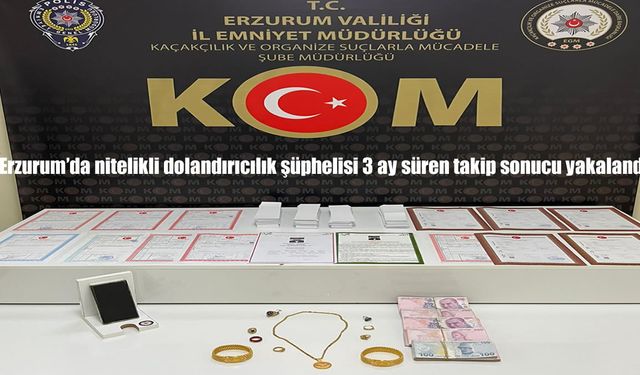 Erzurum'da nitelikli dolandırıcılık şüphelisi 3 ay süren takip sonucu yakalandı