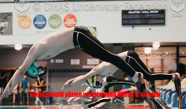 Elazığlı Genç Yüzücü Huzeyfe Berat Gecekuşu, Paletli Yüzmede Dünya 3.’sü Oldu!