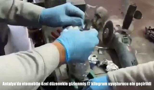 Antalya'da otomobile özel düzenekle gizlenmiş 17 kilogram uyuşturucu ele geçirildi