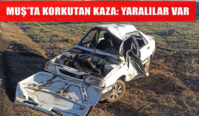 Muş-Bostankent yolunda otomobil takla attı: 4 yaralı