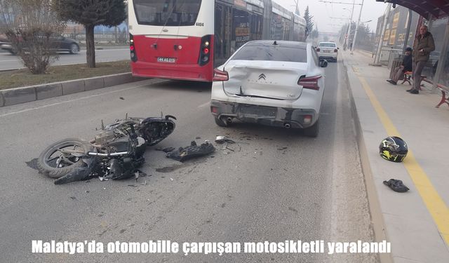 Malatya'da otomobil ile motosiklet çarpıştı: 1 yaralı