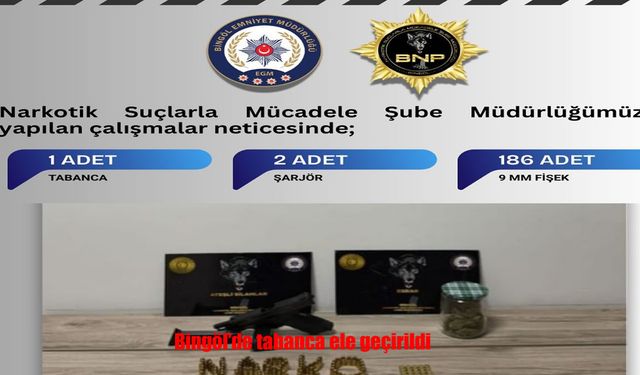 Bingöl’de tabanca ele geçirildi