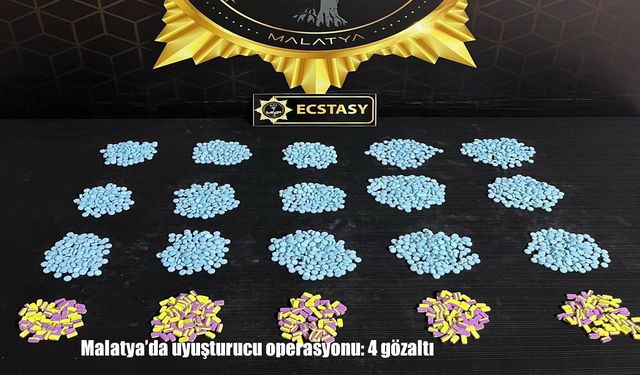 Malatya’da uyuşturucu operasyonu: 4 gözaltı
