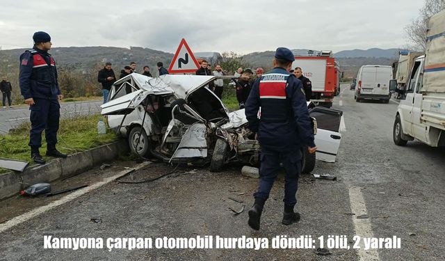 Zonguldak’ta kamyon ile otomobil çarpıştı: 1 ölü, 2 ağır yaralı