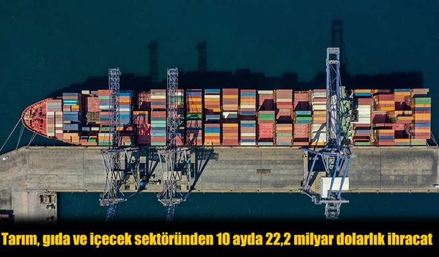 Tarım, Gıda ve İçecek İhracatı 10 Ayda 22,2 Milyar Dolar Oldu