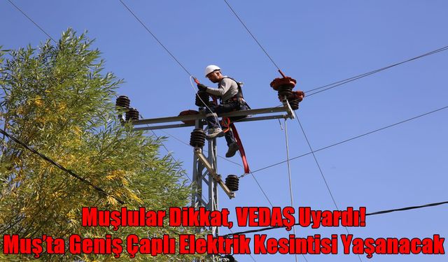 VEDAŞ uyardı! Muş’ta 16 Aralık’ta geniş çaplı elektrik kesintisi yaşanacak