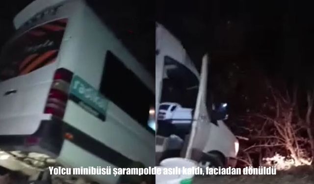 Diyarbakır-Kulp yolunda korku dolu anlar: Yolcu minibüsü şarampolde asılı kaldı