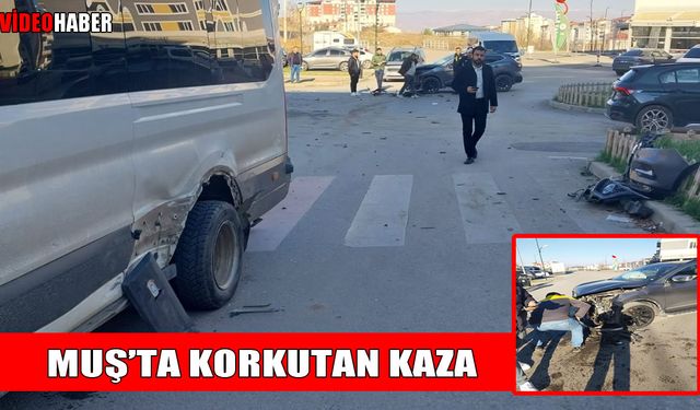 Muş'ta korkutan kaza: Otomobil ile minibüs çarpıştı!
