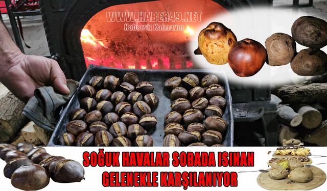 Muş’ta kış aylarının vazgeçilmezi: Sobada kestane ve patates