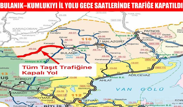 Bulanık-Kumlukıyı yolunda ulaşım durduruldu: Görüş mesafesi sıfıra indi
