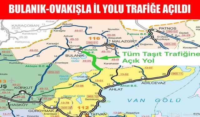 Bulanık-Ovakışla yolu trafiğe açıldı