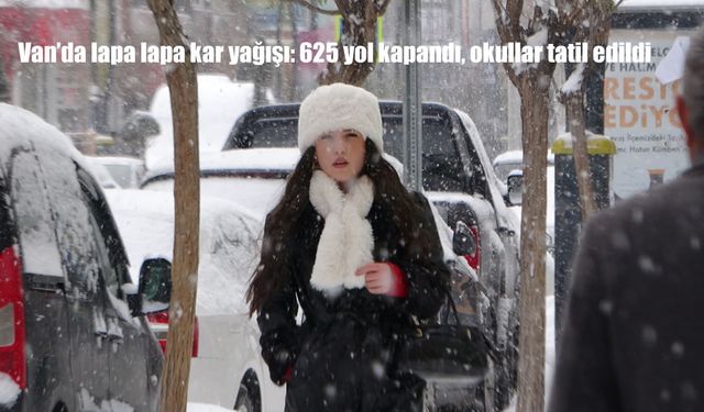 Van’da lapa lapa kar yağışı: 625 yol kapandı, okullar tatil edildi