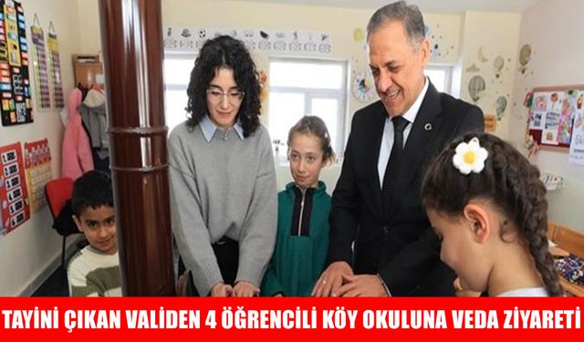 Tayini çıkan Bingöl Valisi’nden 4 öğrencili köy okuluna anlamlı veda ziyareti