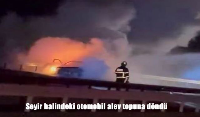 Diyarbakır’da seyir halindeki otomobil alev aldı