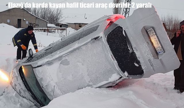 Elazığ'da hafif ticari araç devrildi: 2 yaralı