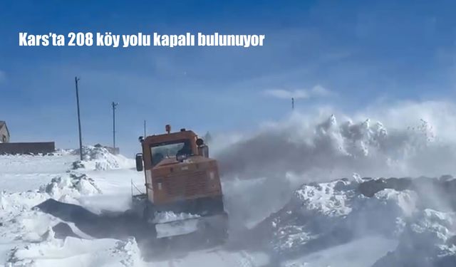 Kars’ta 208 köy yolu kar yağışı nedeniyle kapandı